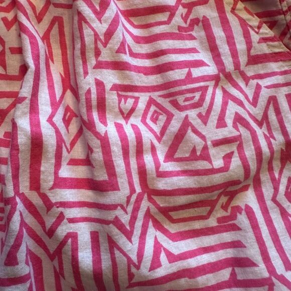 J Crew Pink White Linen Drawstring Skirt Size 0 lined - Picture 12 of 12